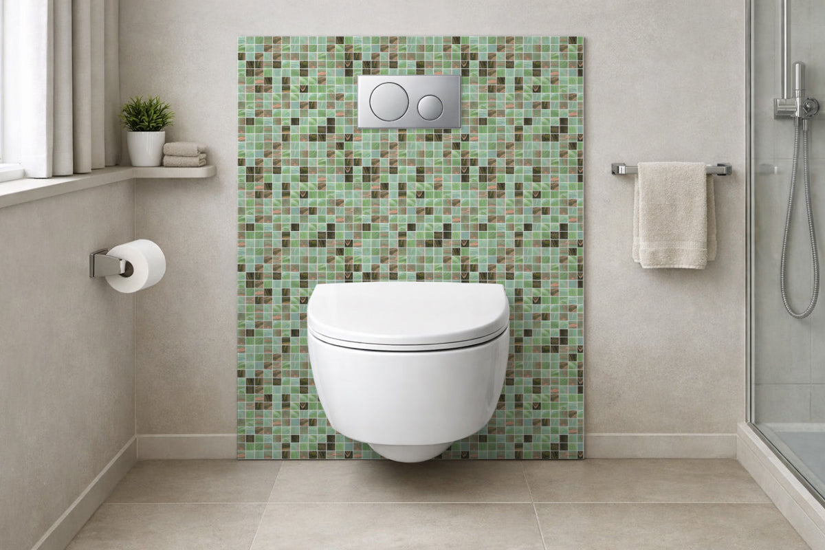 Toilettenrückwand Fliesenoptik