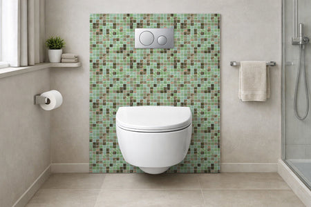 Toilettenrückwand Fliesenoptik