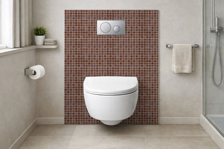 Toilettenrückwand Fliesenoptik