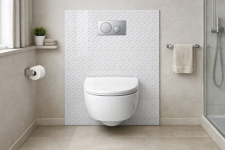 Toilettenrückwand Fliesenoptik