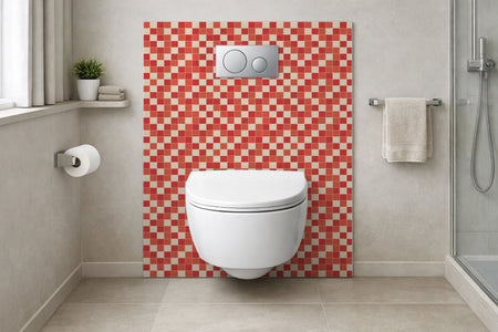 Toilettenrückwand Fliesenoptik