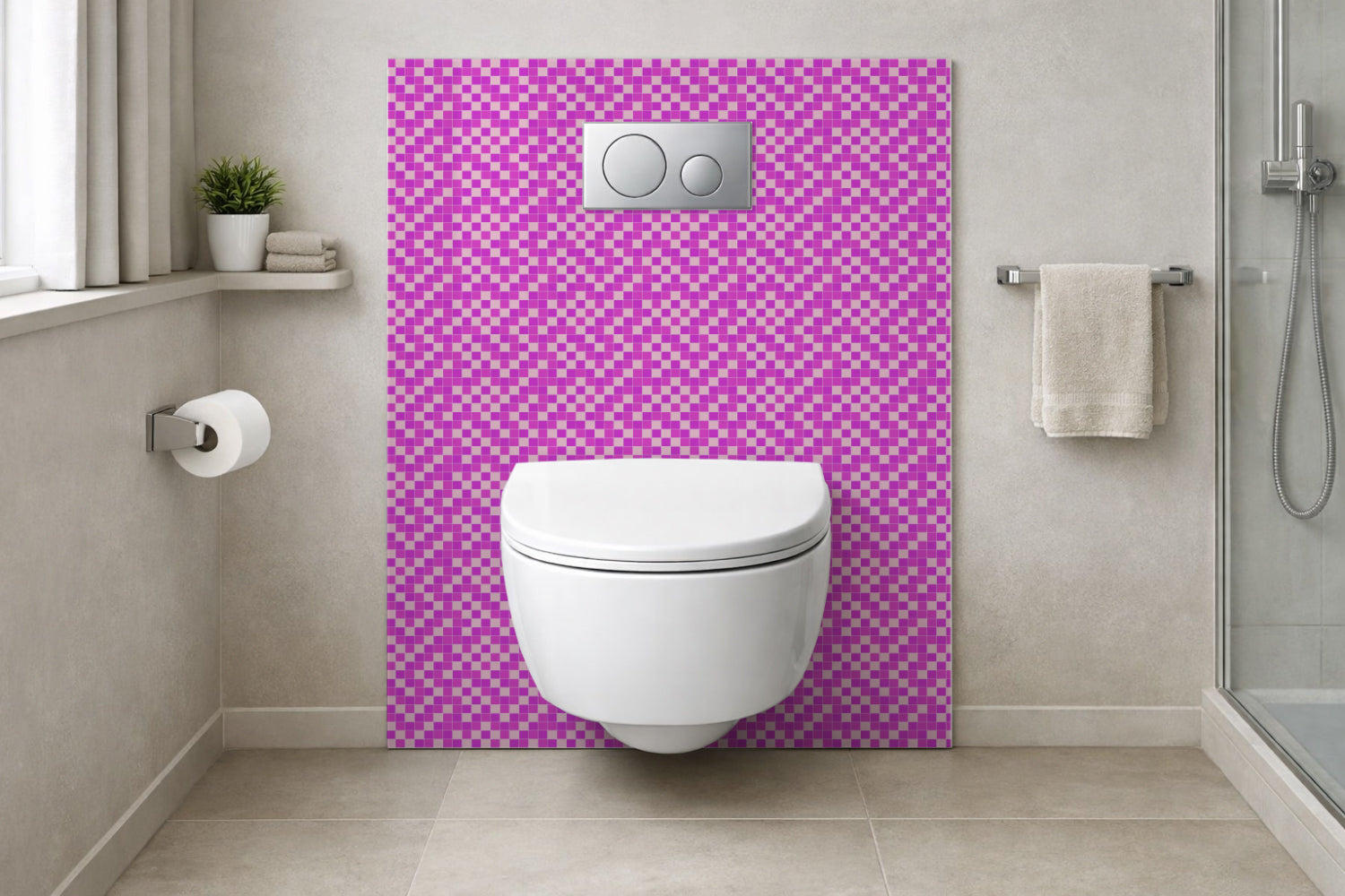 Toilettenrückwand Fliesenoptik