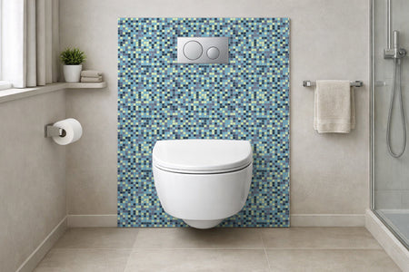 Toilettenrückwand Fliesenoptik