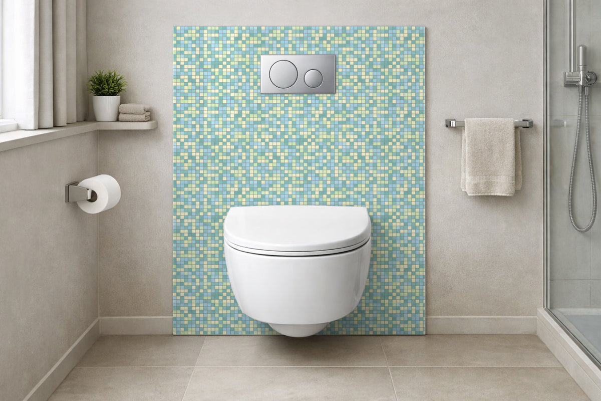 Toilettenrückwand Fliesenoptik
