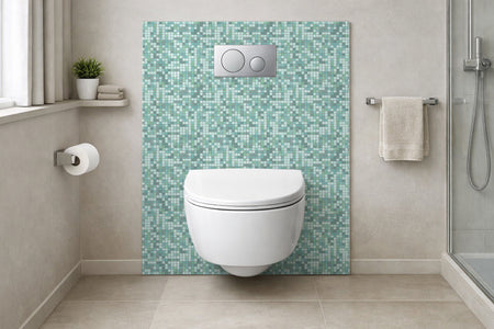 Toilettenrückwand Fliesenoptik
