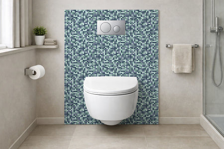 Toilettenrückwand Fliesenoptik