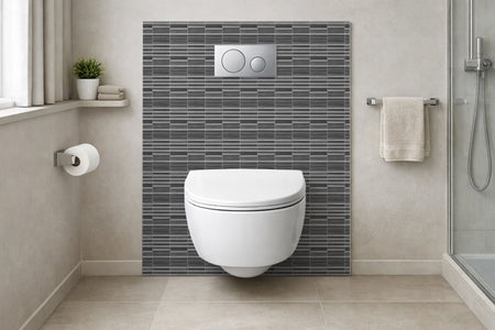 Toilettenrückwand Fliesenoptik