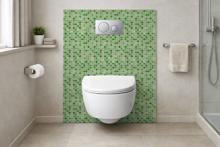 Toilettenrückwand Fliesenoptik