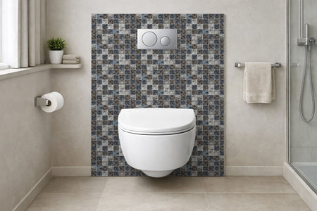 Toilettenrückwand Fliesenoptik