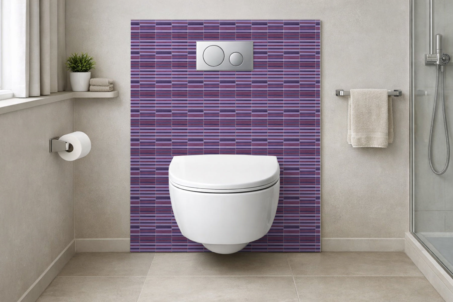 Toilettenrückwand Fliesenoptik