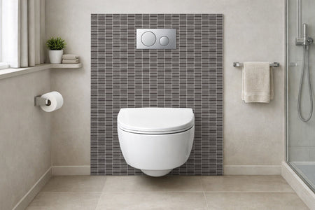 Toilettenrückwand Fliesenoptik