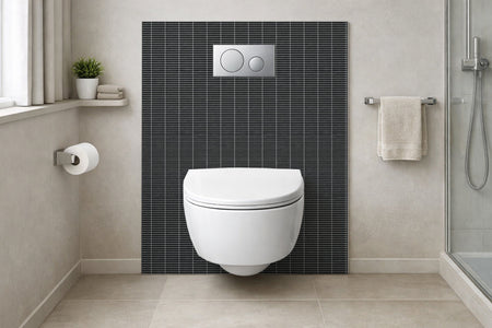 Toilettenrückwand Fliesenoptik