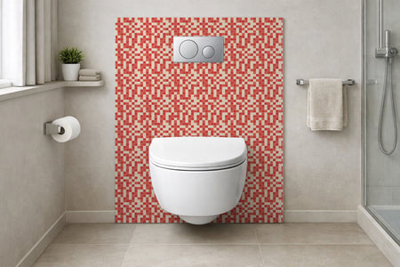 Toilettenrückwand Fliesenoptik