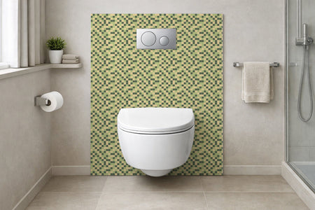 Toilettenrückwand Fliesenoptik