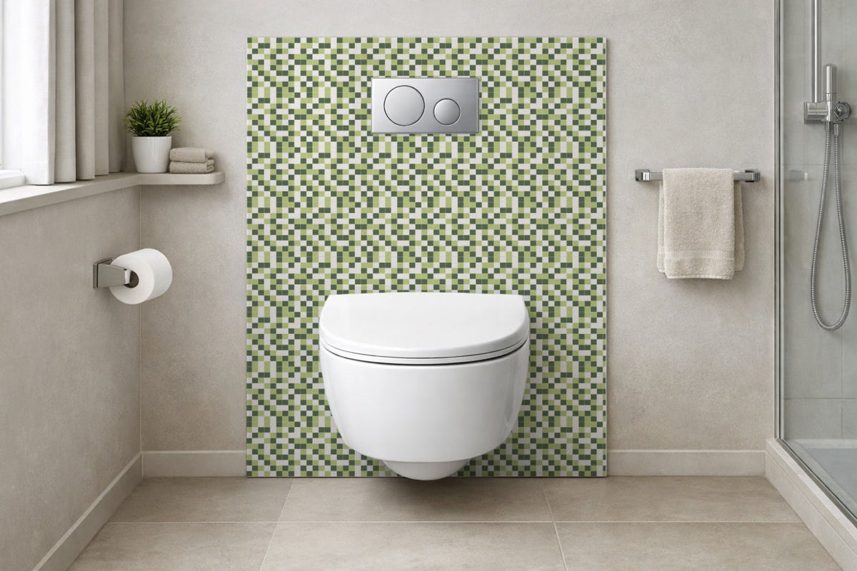 Toilettenrückwand Fliesenoptik