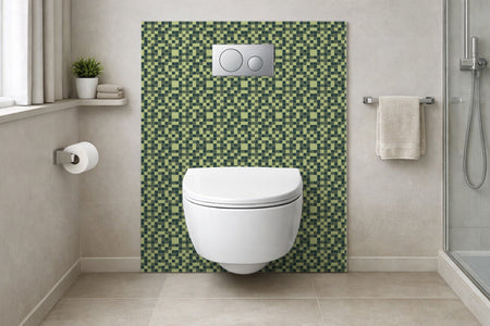 Toilettenrückwand Fliesenoptik