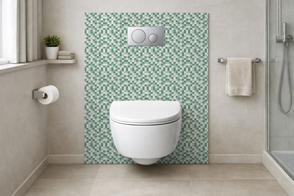 Toilettenrückwand Fliesenoptik