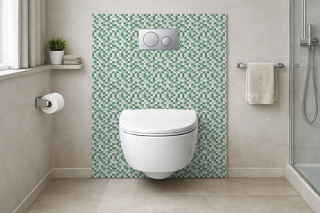 Toilettenrückwand Fliesenoptik