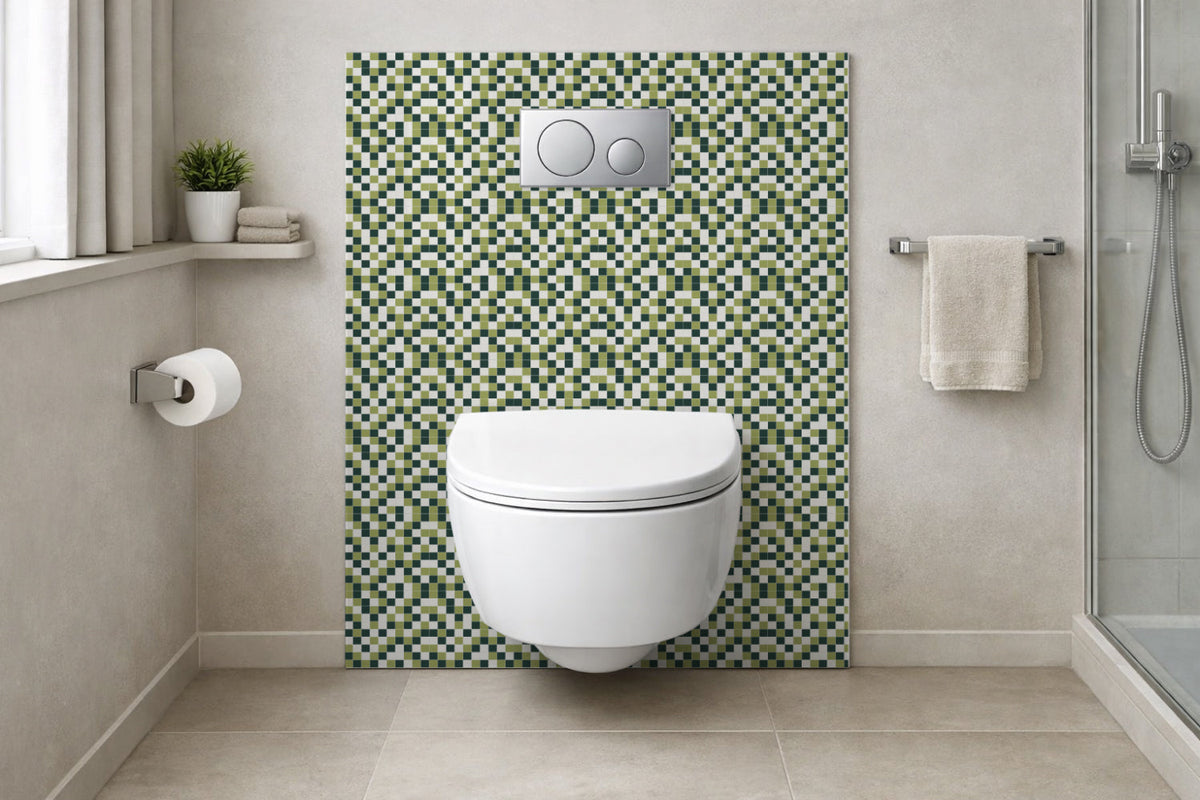 Toilettenrückwand Fliesenoptik
