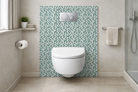 Toilettenrückwand Fliesenoptik