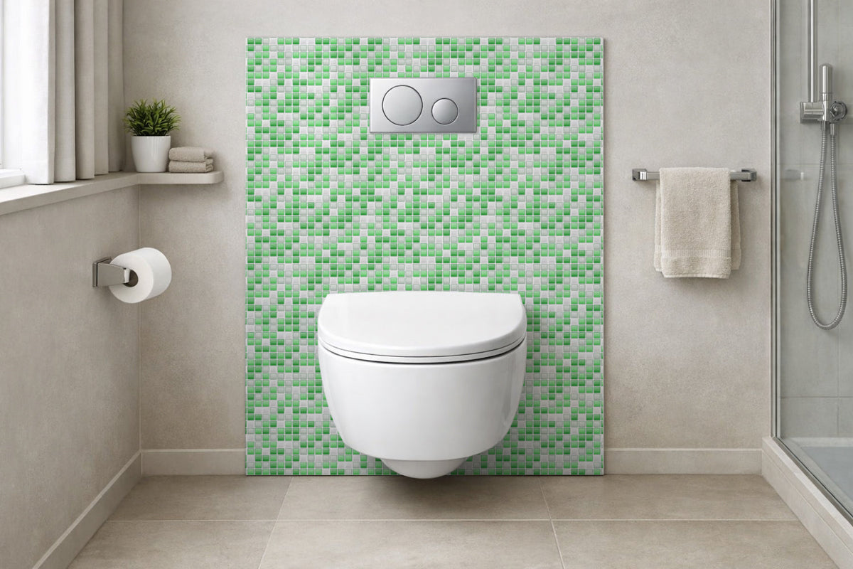 Toilettenrückwand Fliesenoptik