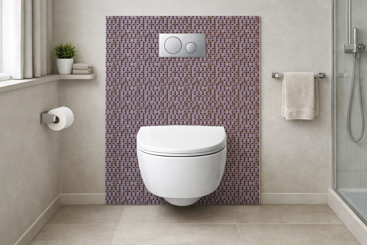Toilettenrückwand Fliesenoptik