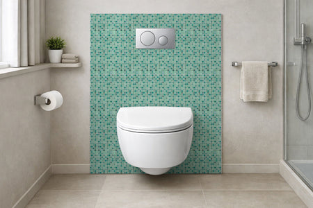 Toilettenrückwand Fliesenoptik