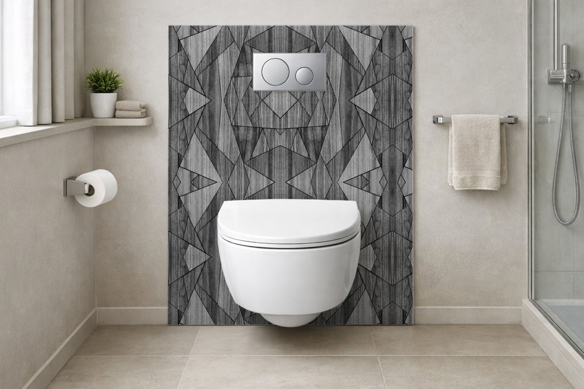 Toilettenrückwand Fliesenoptik