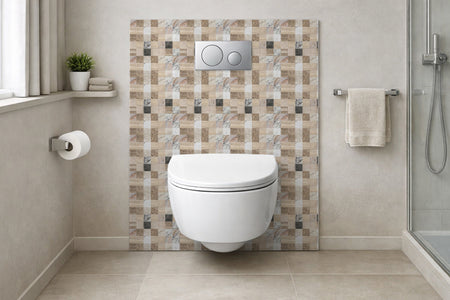 Toilettenrückwand Fliesenoptik