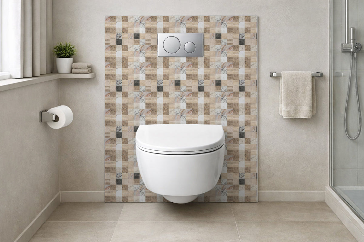 Toilettenrückwand Fliesenoptik