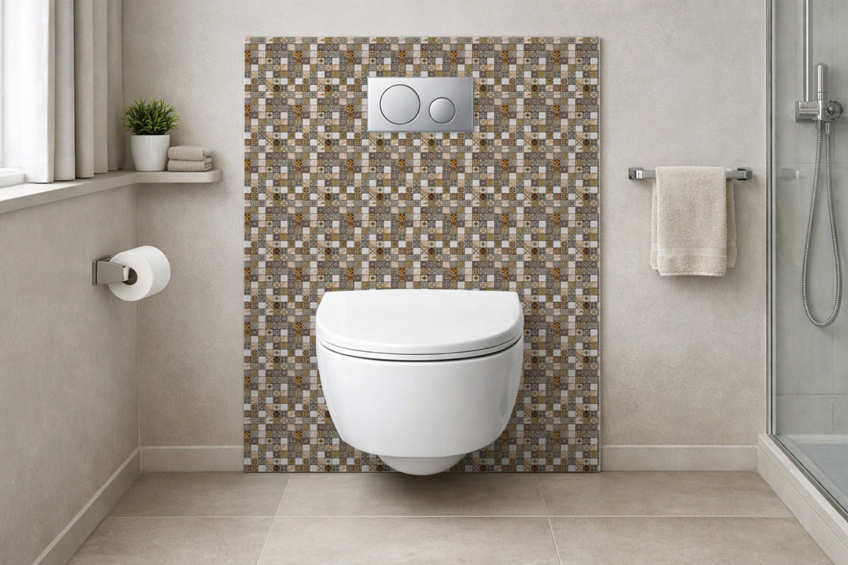 Toilettenrückwand Fliesenoptik