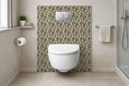 Toilettenrückwand Fliesenoptik