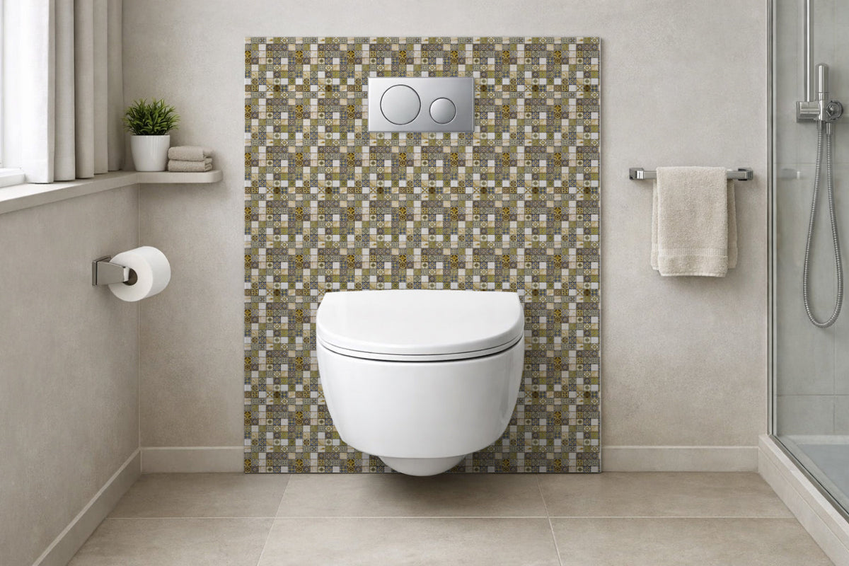 Toilettenrückwand Fliesenoptik
