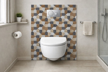 Toilettenrückwand Fliesenoptik