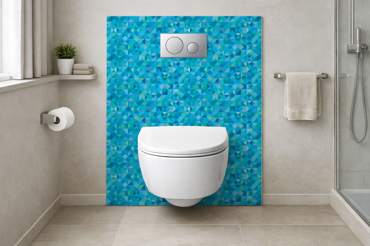 Toilettenrückwand Fliesenoptik