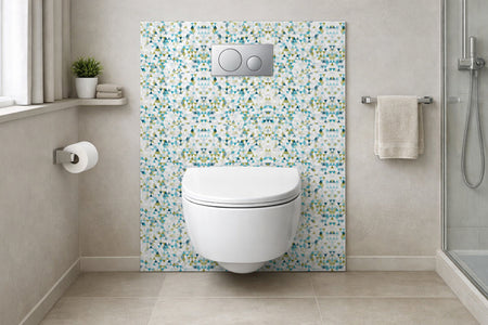 Toilettenrückwand Fliesenoptik