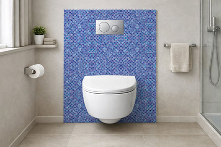 Toilettenrückwand Fliesenoptik