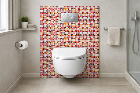 Toilettenrückwand Fliesenoptik