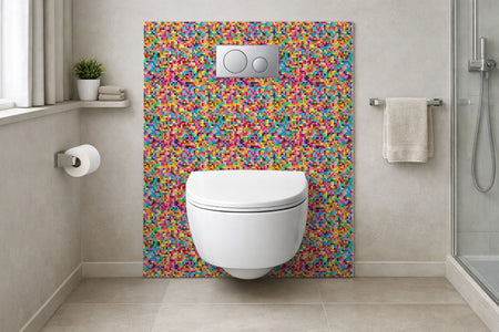 Toilettenrückwand Fliesenoptik