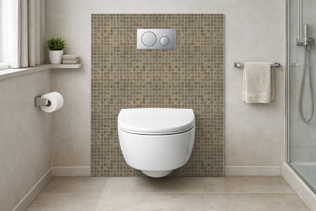 Toilettenrückwand Fliesenoptik