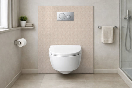 Toilettenrückwand Fliesenoptik