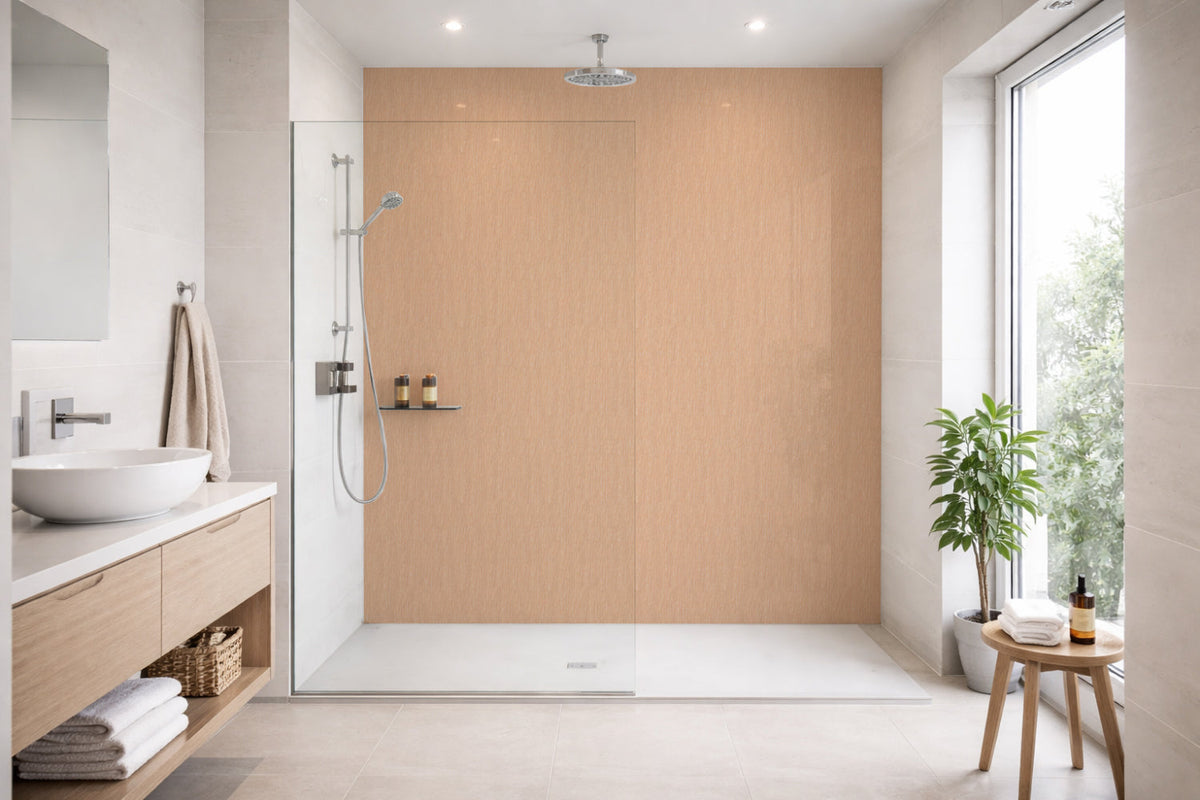 Toilettenrückwand Holzoptik
