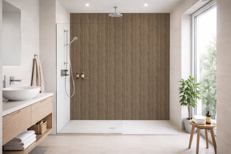 Toilettenrückwand Holzoptik