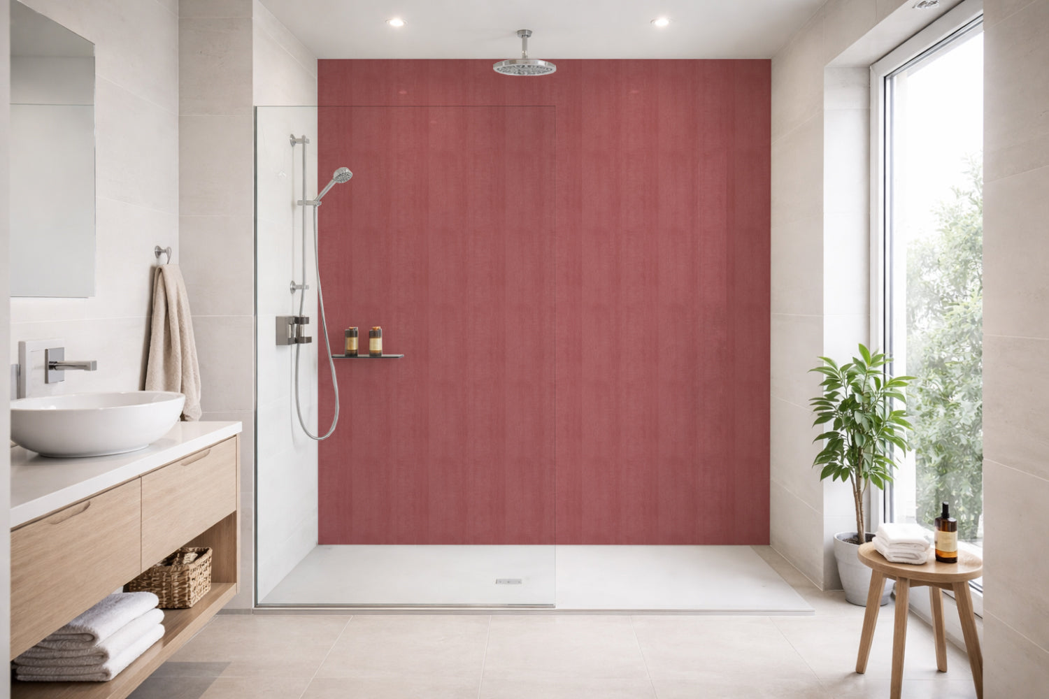 Toilettenrückwand Holzoptik