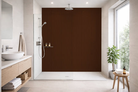 Toilettenrückwand Holzoptik