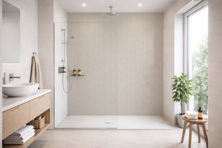 Toilettenrückwand Holzoptik