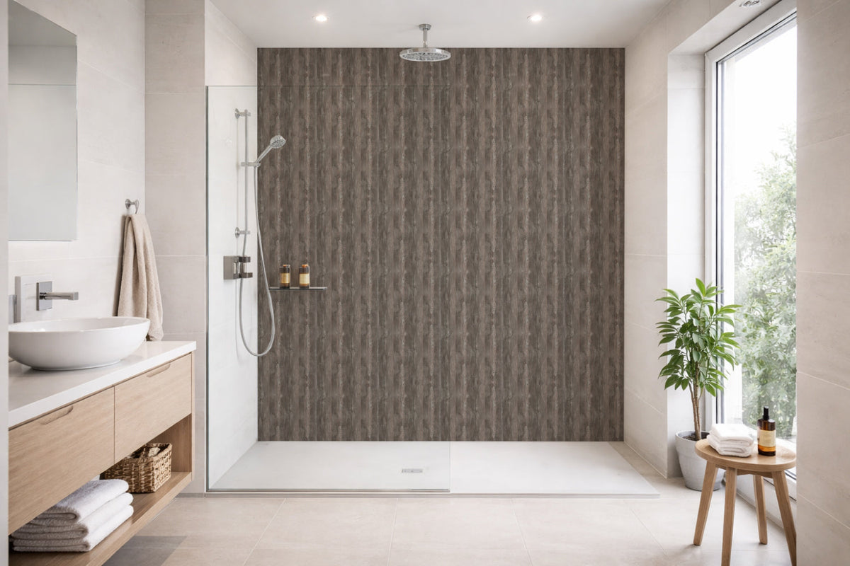 Toilettenrückwand Holzoptik