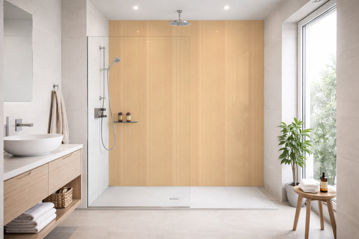 Toilettenrückwand Holzoptik