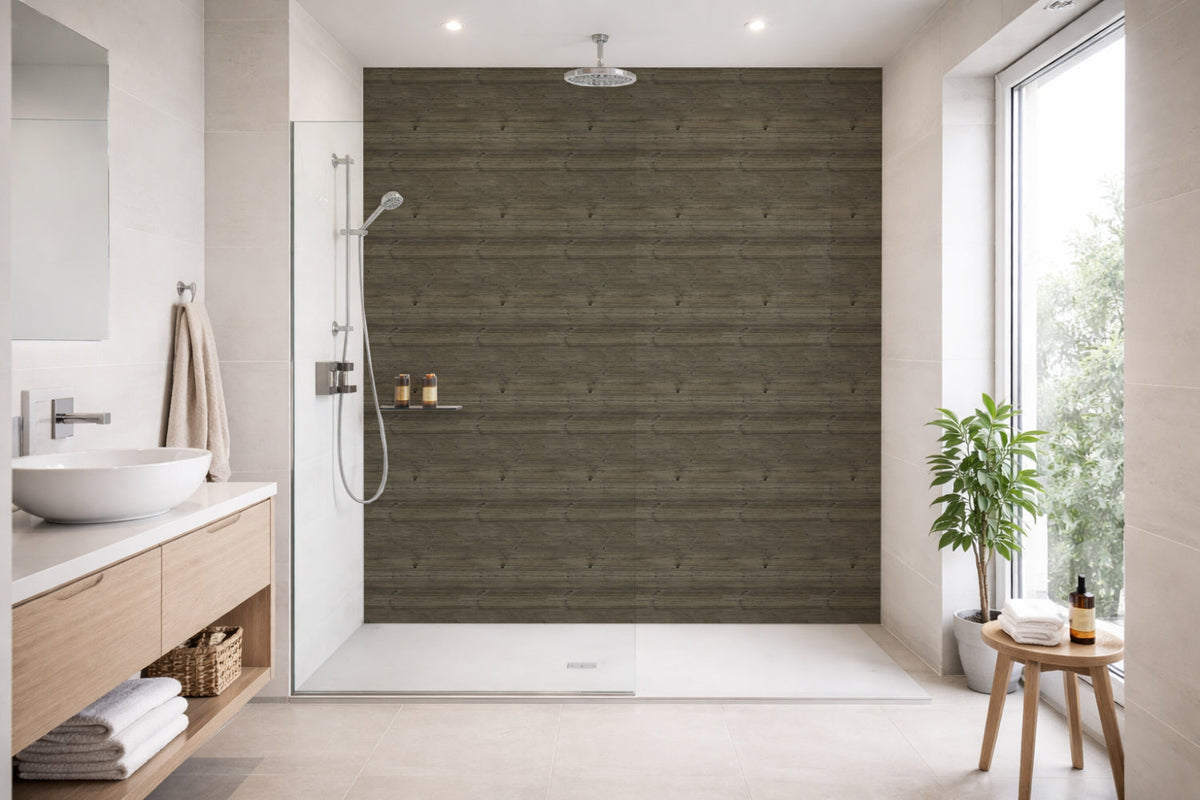 Toilettenrückwand Holzoptik
