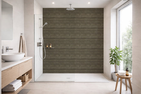 Toilettenrückwand Holzoptik